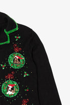Vintage Black Jack B. Quick Dogs Ugly Christmas Cardigan (1990s)