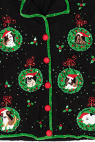 Vintage Black Jack B. Quick Dogs Ugly Christmas Cardigan (1990s)