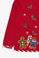 Vintage Red Heirloom Collectibles Gingerbread Ugly Christmas Cardigan (1990s)