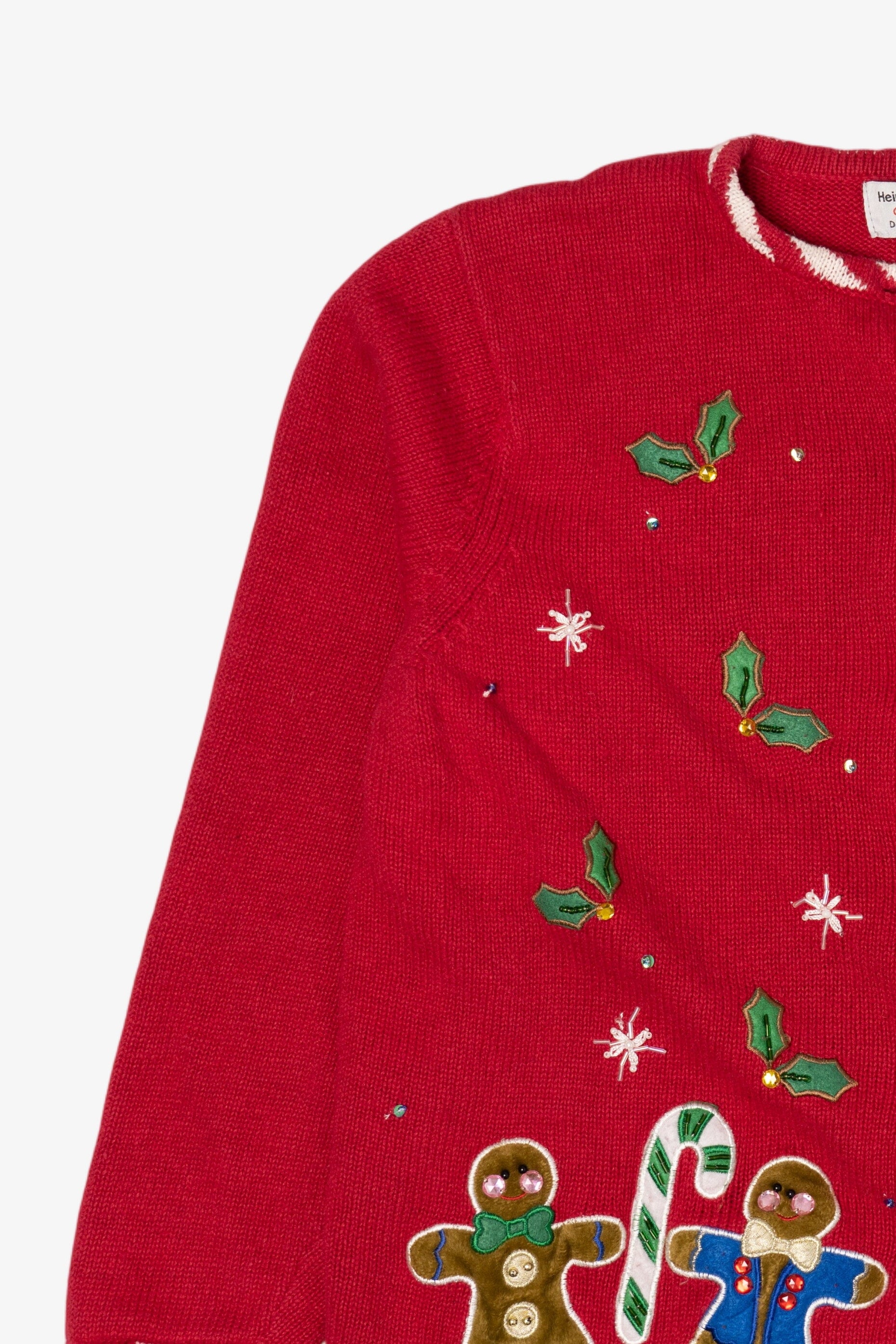 Vintage Red Heirloom Collectibles Gingerbread Ugly Christmas Cardigan (1990s)