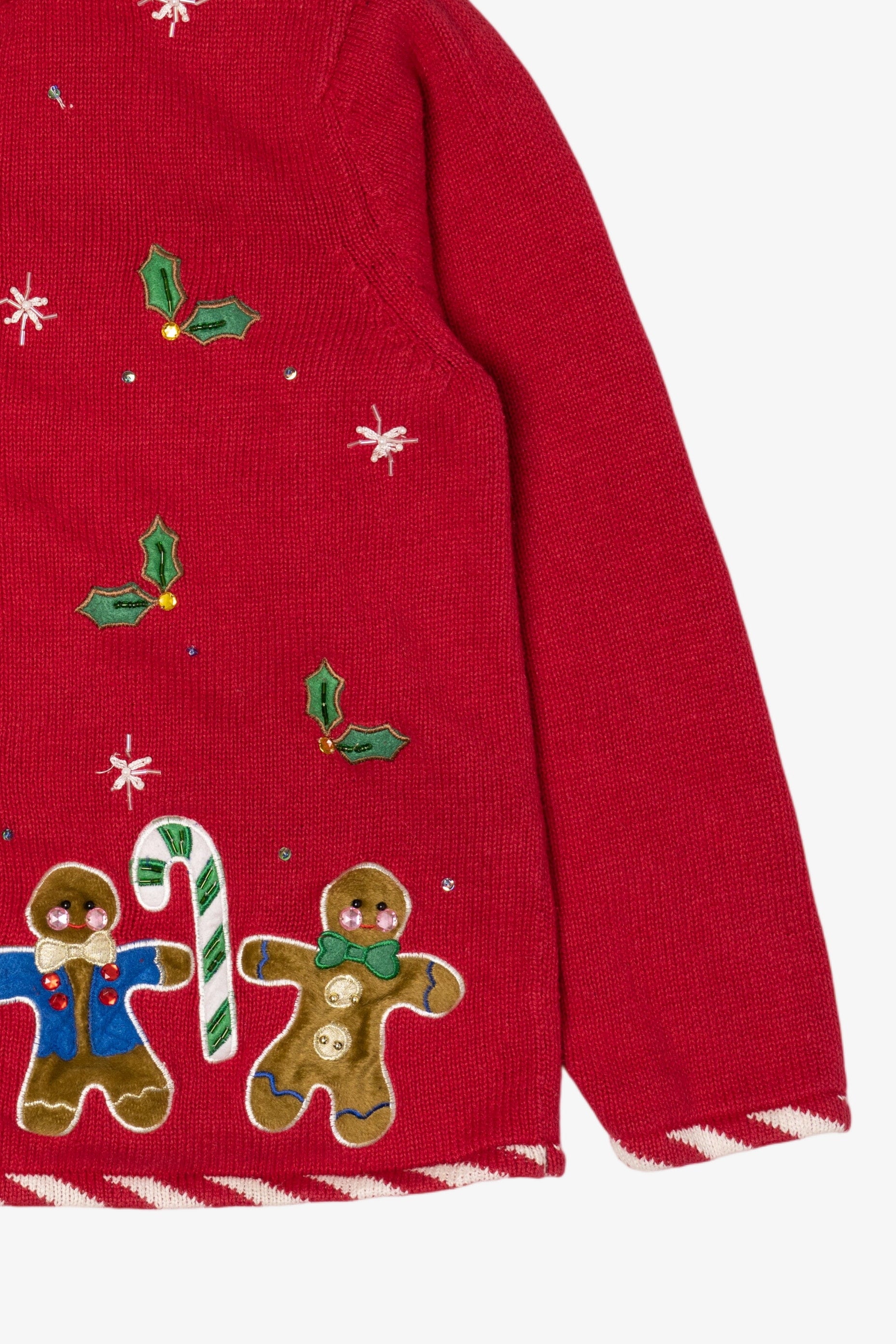 Vintage Red Heirloom Collectibles Gingerbread Ugly Christmas Cardigan (1990s)