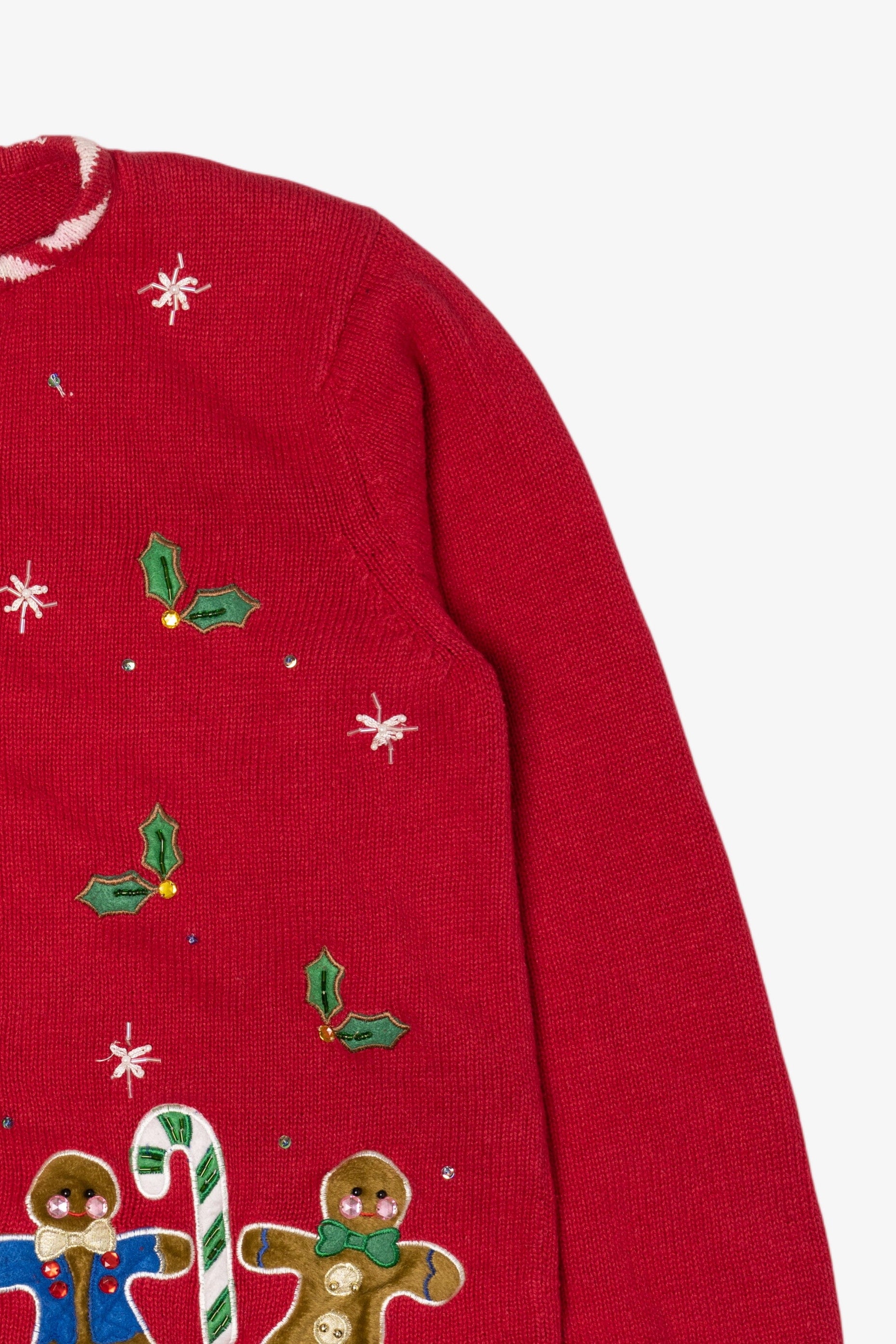 Vintage Red Heirloom Collectibles Gingerbread Ugly Christmas Cardigan (1990s)