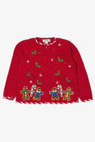 Vintage Red Heirloom Collectibles Gingerbread Ugly Christmas Cardigan (1990s)