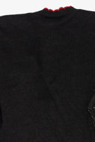 Vintage Black Holiday Time Bells Ugly Christmas Cardigan (1990s)