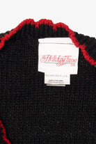 Vintage Black Holiday Time Bells Ugly Christmas Cardigan (1990s)