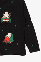 Vintage Black Talbots Santa Ugly Christmas Cardigan (1990s)