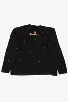 Vintage Black Talbots Santa Ugly Christmas Cardigan (1990s)