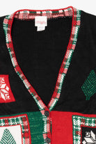 Vintage Black Holiday Time Ugly Christmas Cardigan (1990s)