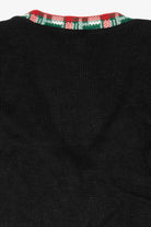 Vintage Black Holiday Time Ugly Christmas Cardigan (1990s)