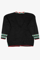 Vintage Black Holiday Time Ugly Christmas Cardigan (1990s)