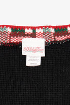 Vintage Black Holiday Time Ugly Christmas Cardigan (1990s)