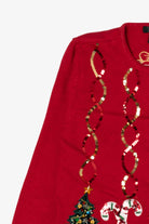 Vintage Red Crystal Kole Ugly Christmas Cardigan (1990s)