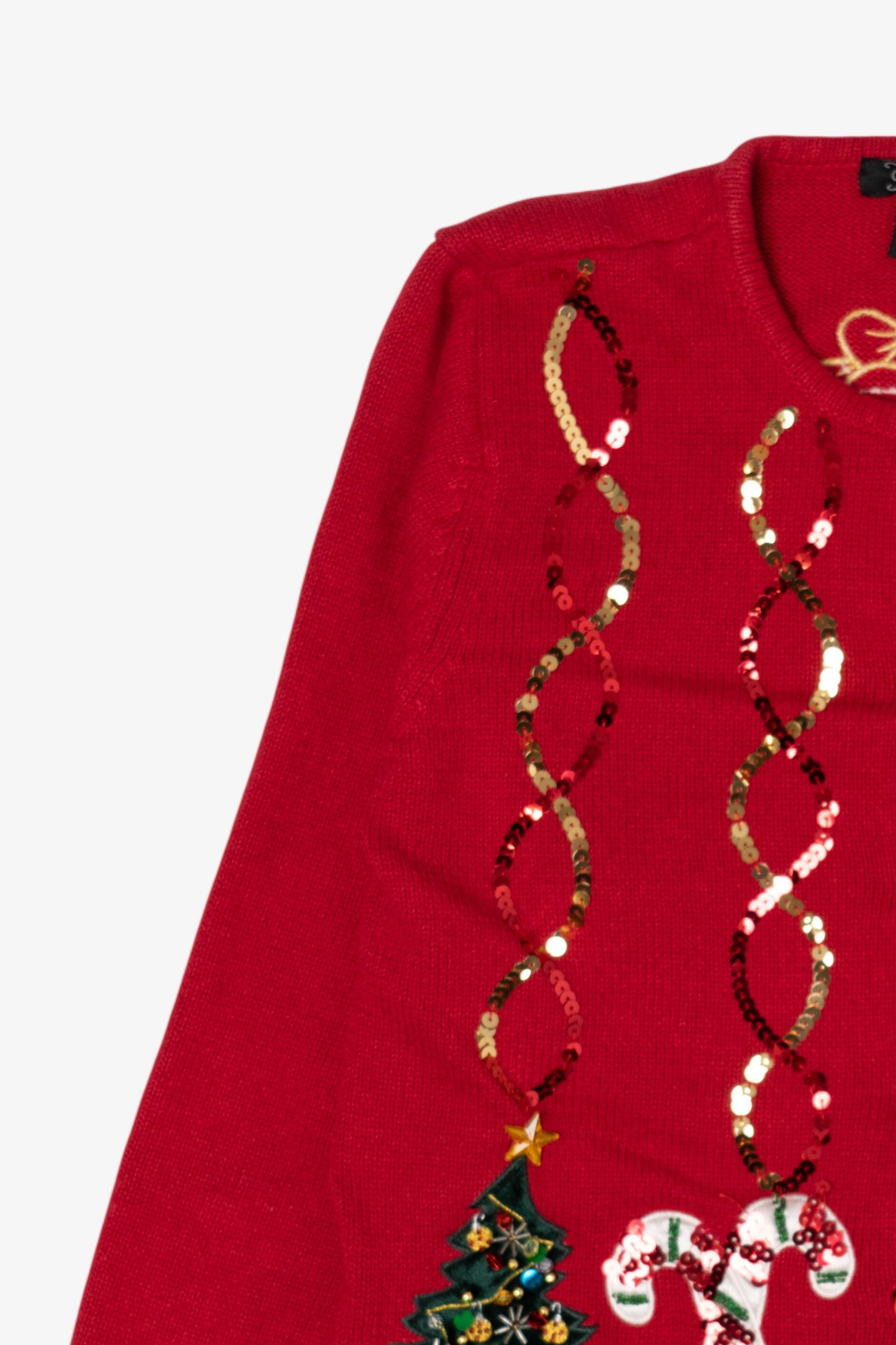 Vintage Red Crystal Kole Ugly Christmas Cardigan (1990s)