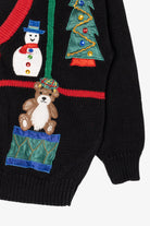 Vintage Black Work in Progress Ugly Christmas Cardigan (1990s)