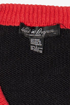 Vintage Black Work in Progress Ugly Christmas Cardigan (1990s)