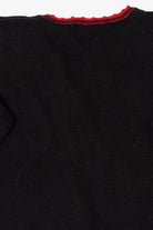 Vintage Black Nutcracker Bears Skating Ugly Christmas Cardigan (1990s)