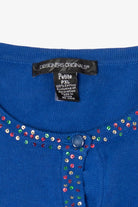 Vintage Y2k Lightweight Blue Santa Ugly Christmas Sweater (2000s)