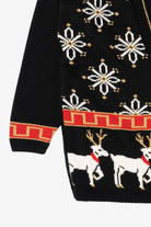 Vintage Black Modano Reindeer Ugly Christmas Cardigan (1980s)