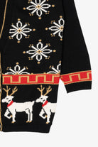 Vintage Black Modano Reindeer Ugly Christmas Cardigan (1980s)
