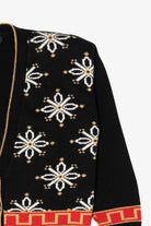 Vintage Black Modano Reindeer Ugly Christmas Cardigan (1980s)