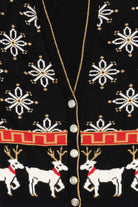 Vintage Black Modano Reindeer Ugly Christmas Cardigan (1980s)