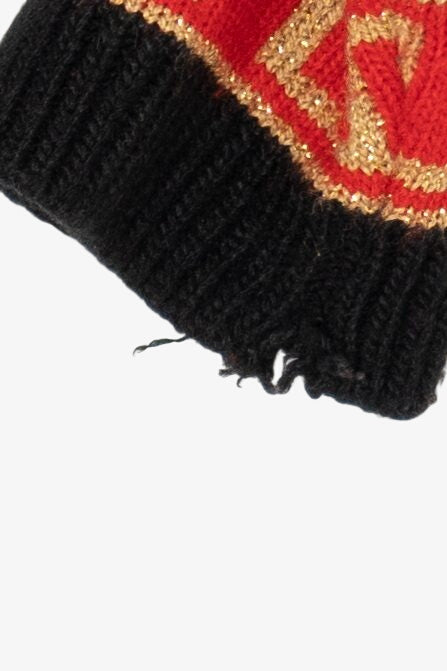 Vintage Black Modano Reindeer Ugly Christmas Cardigan (1980s)