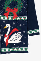 Vintage Dark Blue Nutcracker Ugly Christmas Cardigan (1990s)