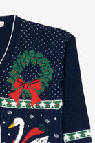 Vintage Dark Blue Nutcracker Ugly Christmas Cardigan (1990s)