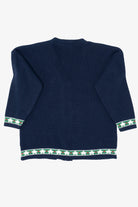 Vintage Dark Blue Nutcracker Ugly Christmas Cardigan (1990s)