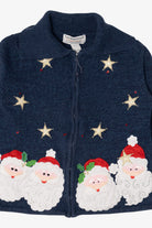 Vintage Blue Tiara International Santa Ugly Christmas Cardigan (1990s)