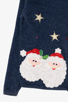 Vintage Blue Tiara International Santa Ugly Christmas Cardigan (1990s)