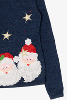 Vintage Blue Tiara International Santa Ugly Christmas Cardigan (1990s)
