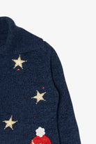 Vintage Blue Tiara International Santa Ugly Christmas Cardigan (1990s)