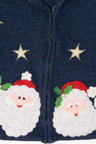 Vintage Blue Tiara International Santa Ugly Christmas Cardigan (1990s)
