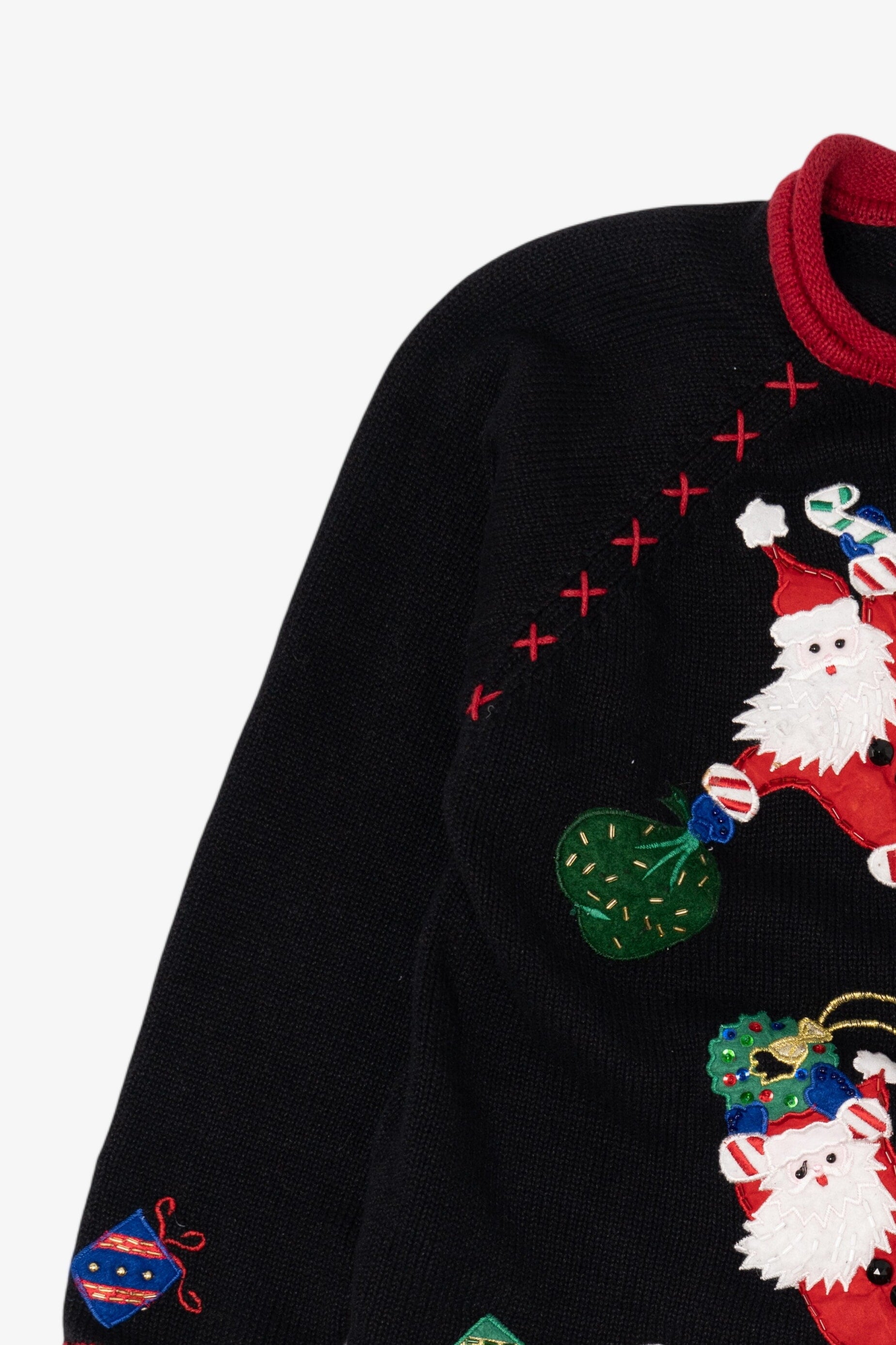 Vintage Black Tiara International Santas Ugly Christmas Cardigan (2000s)