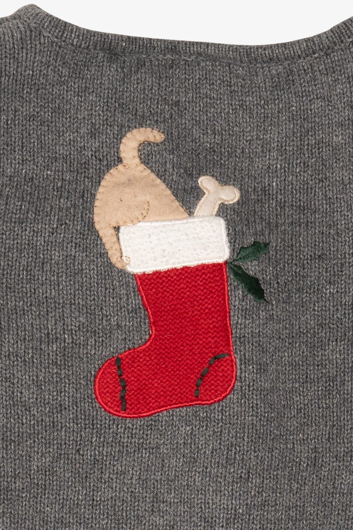 Vintage Gray Crazy Horse Dogs Ugly Christmas Cardigan (2000s)