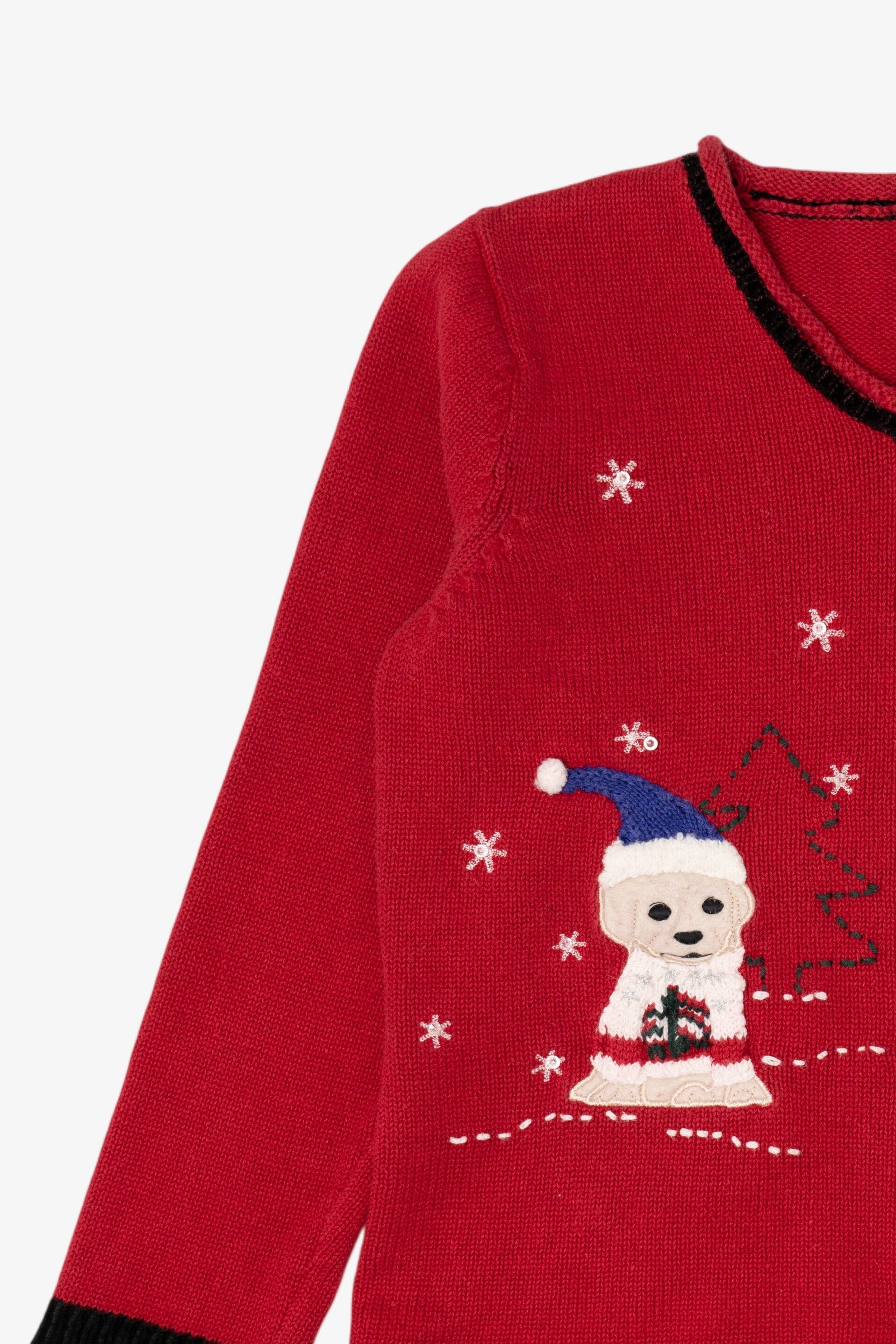 Vintage Red Puppies Ugly Christmas Cardigan (1990s)