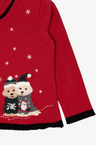 Vintage Red Puppies Ugly Christmas Cardigan (1990s)