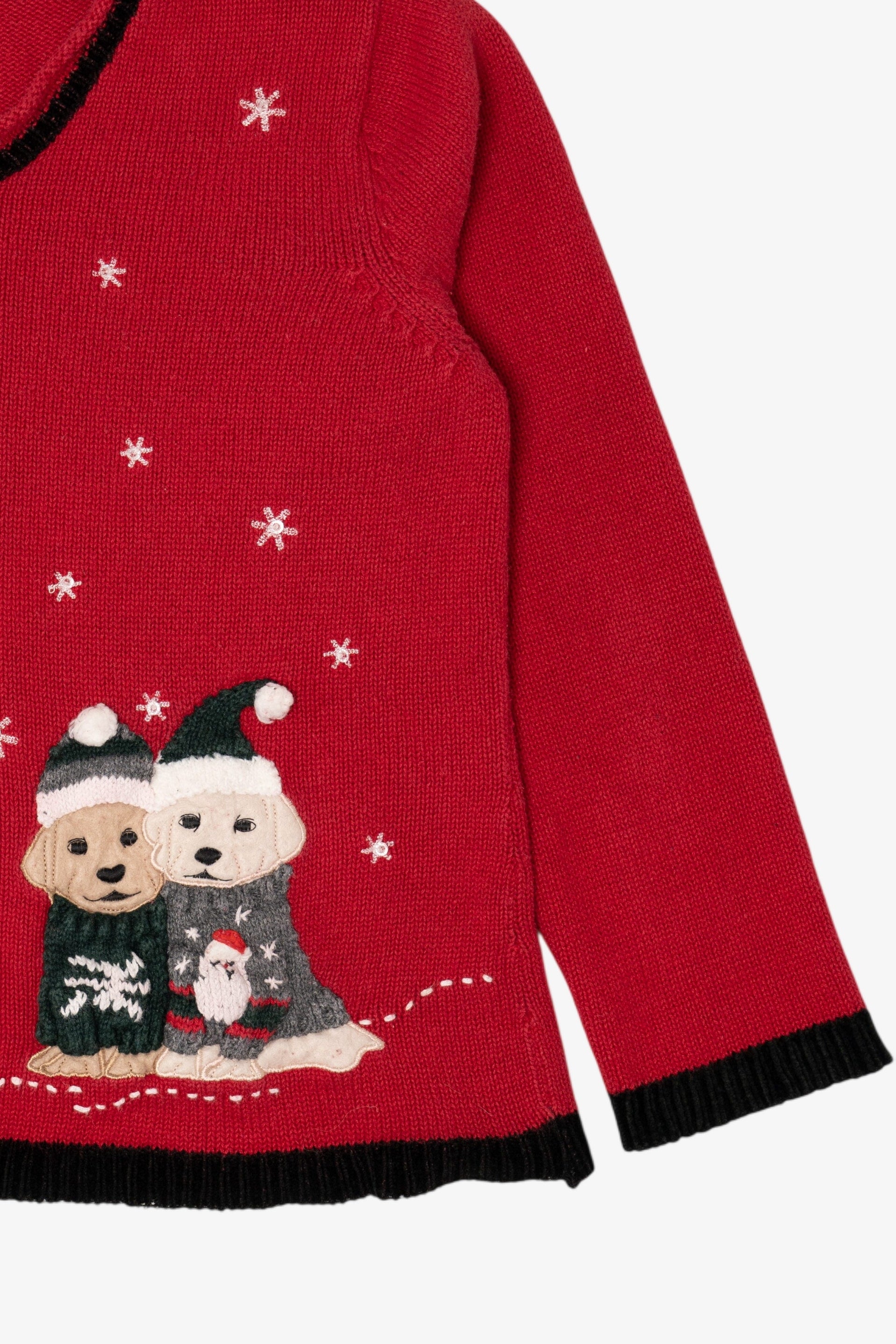 Vintage Red Puppies Ugly Christmas Cardigan (1990s)