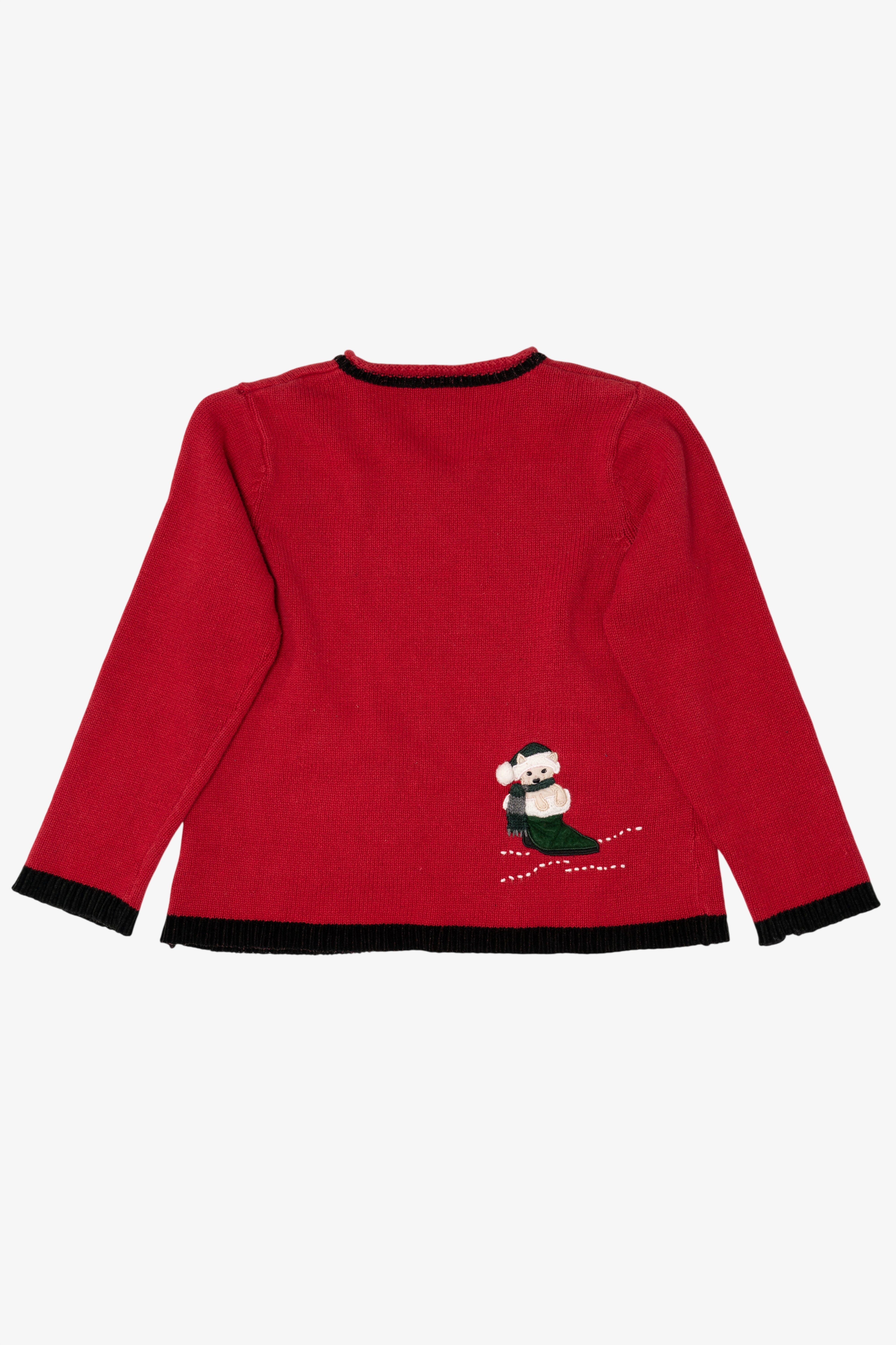 Vintage Red Puppies Ugly Christmas Cardigan (1990s)