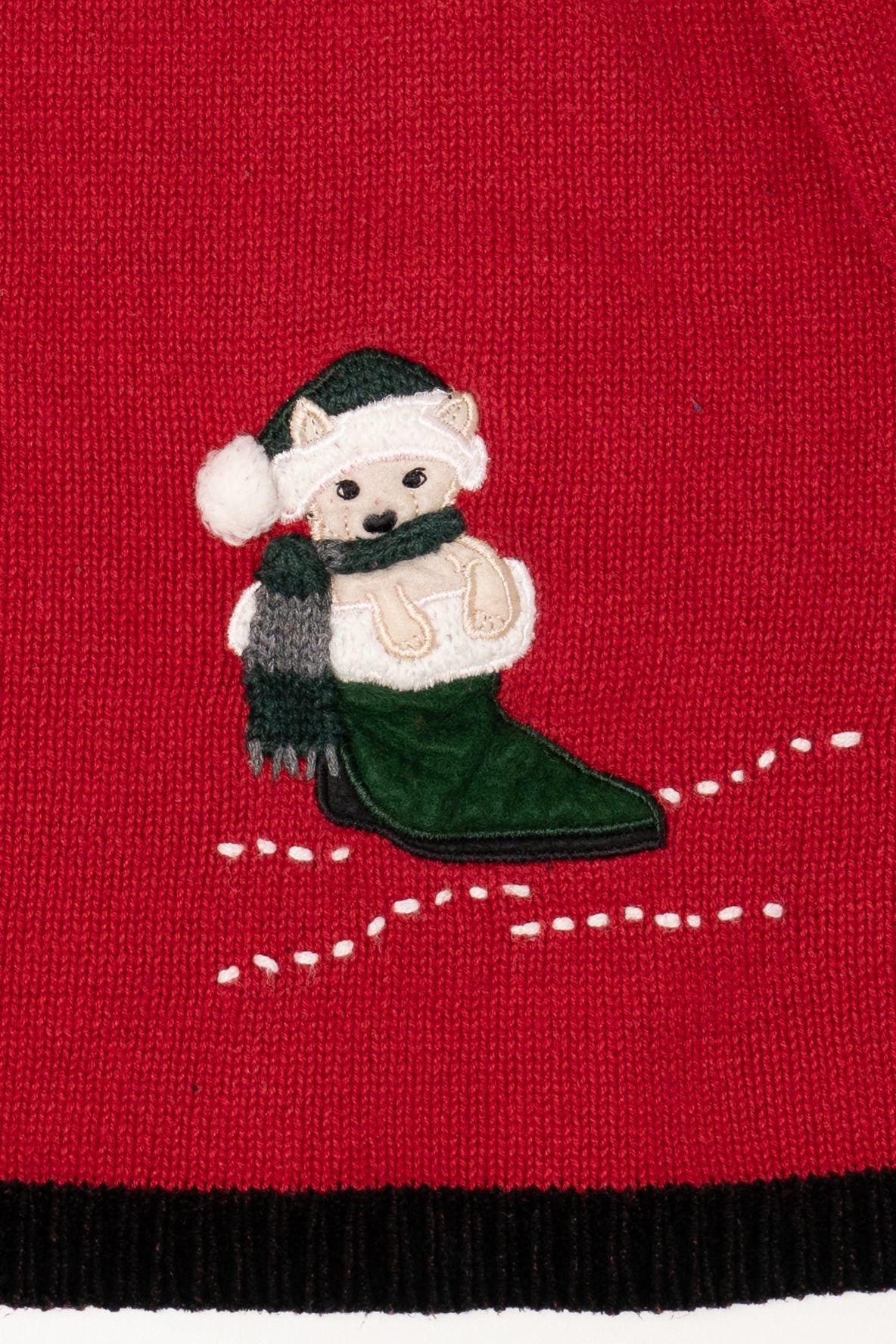 Vintage Red Puppies Ugly Christmas Cardigan (1990s)
