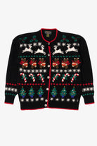 Vintage Black Charter Club Ugly Christmas Cardigan (1990s)