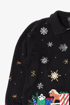 Vintage Black Designers Studio Santa Ugly Christmas Cardigan (1990s)