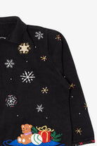 Vintage Black Designers Studio Santa Ugly Christmas Cardigan (1990s)