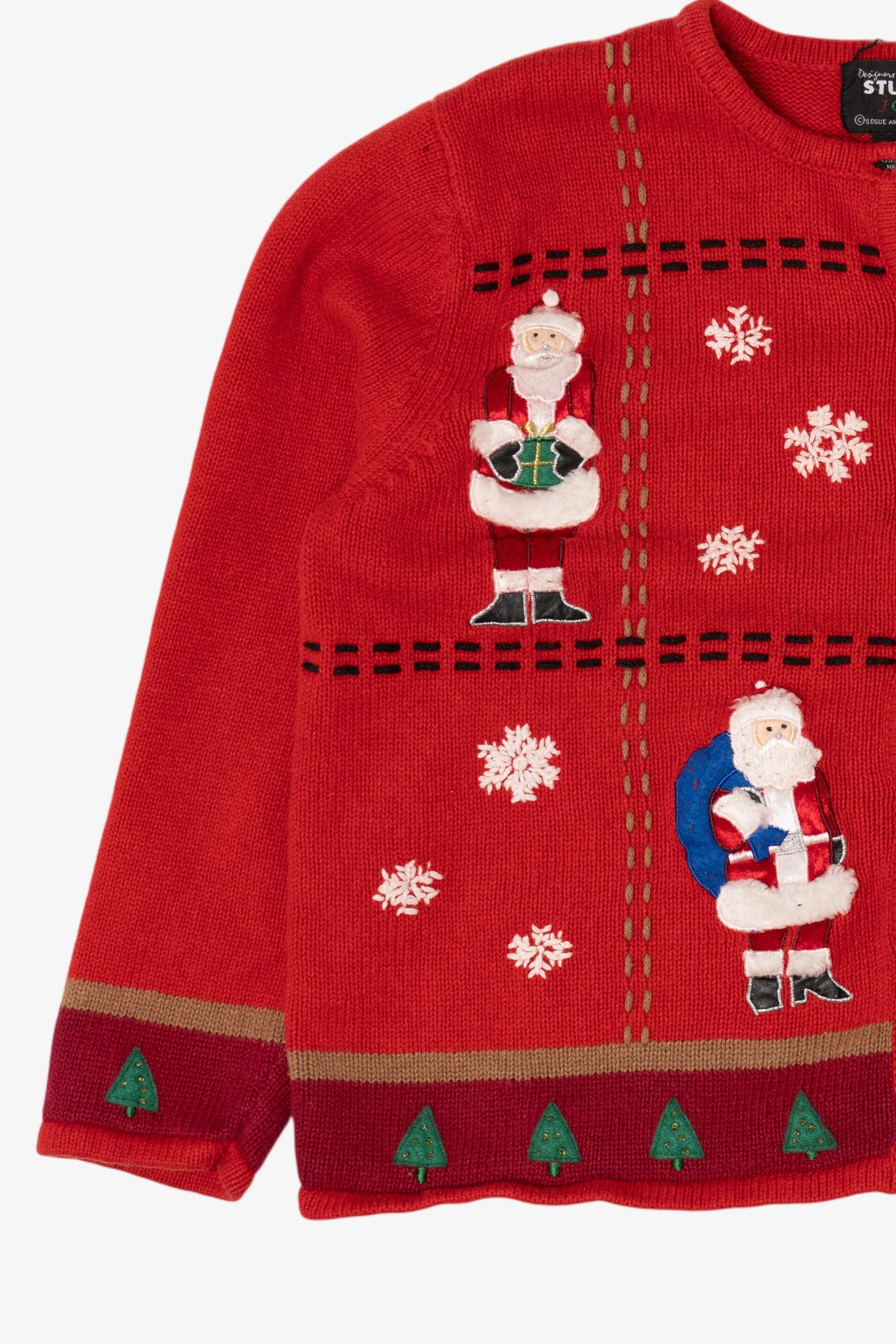 Vintage Red Studio Joy Santa Ugly Christmas Cardigan (1990s)