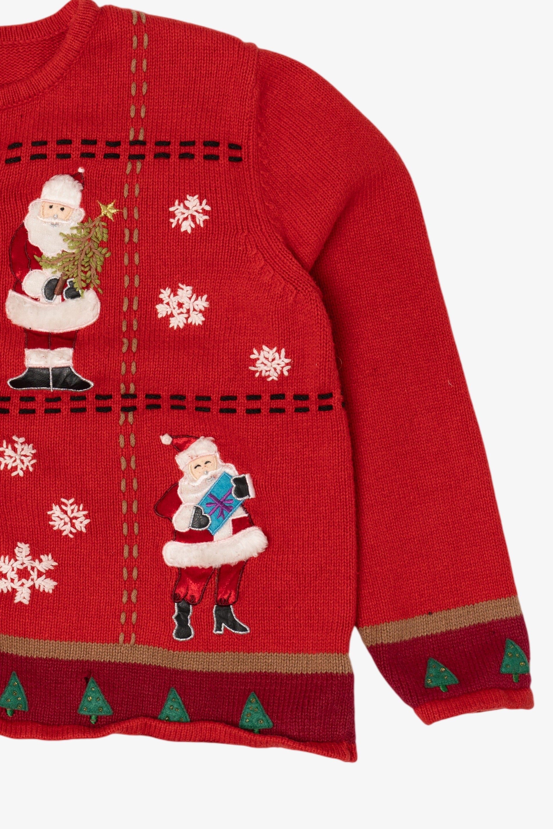 Vintage Red Studio Joy Santa Ugly Christmas Cardigan (1990s)