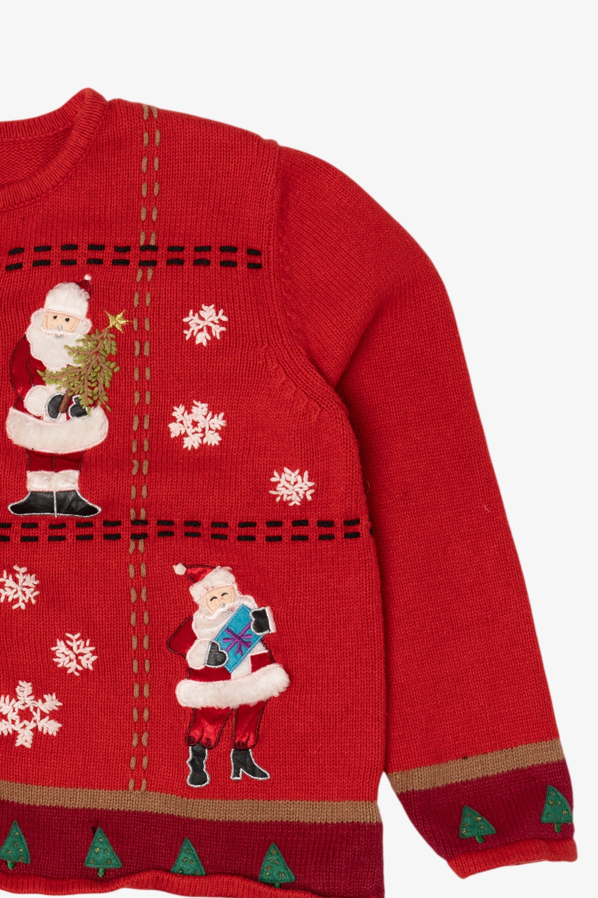 Vintage Red Studio Joy Santa Ugly Christmas Cardigan (1990s)