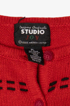 Vintage Red Studio Joy Santa Ugly Christmas Cardigan (1990s)