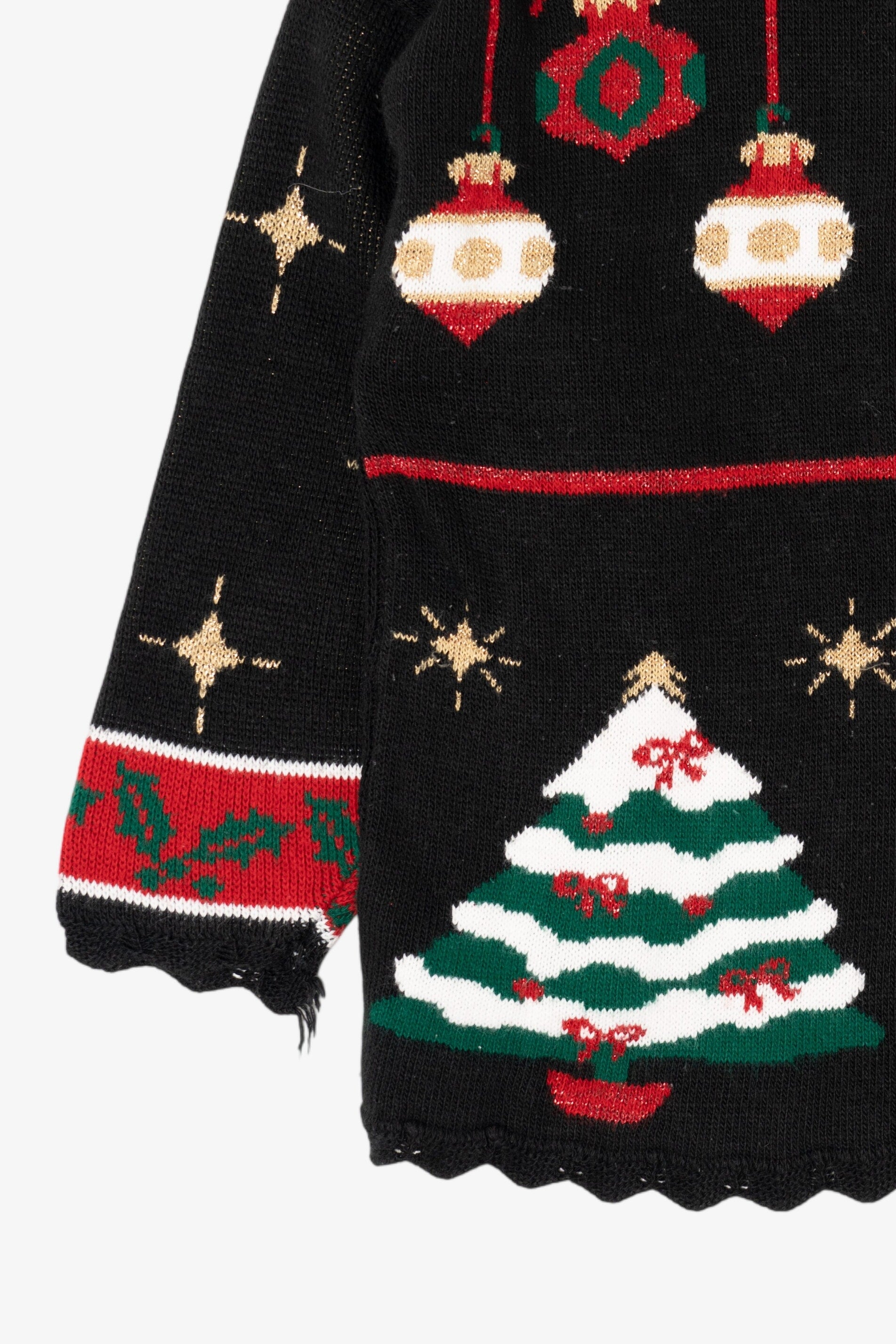 Vintage Black Holiday Time Ugly Christmas Pullover (1980s)