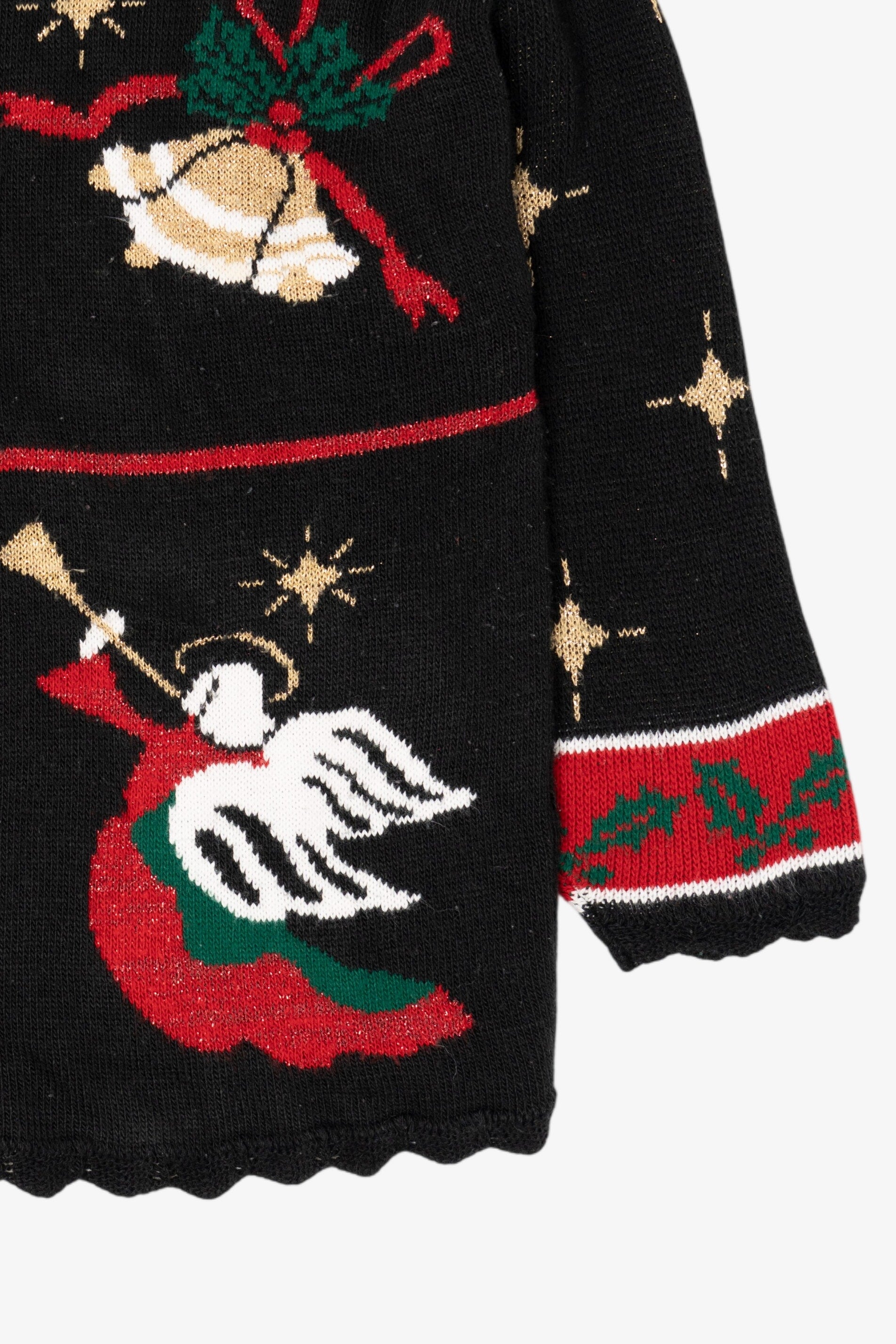 Vintage Black Holiday Time Ugly Christmas Pullover (1980s)
